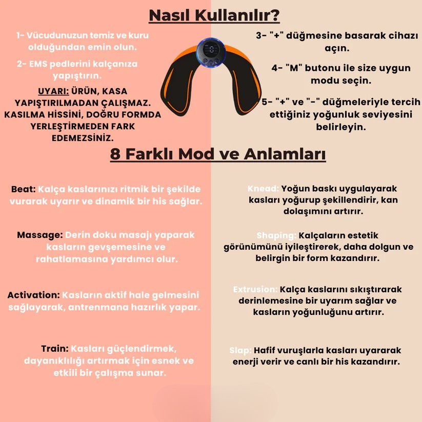 DoktorMedikal Ems Kalça Şekillendirici ( Karın - Kol İçin Uygun )